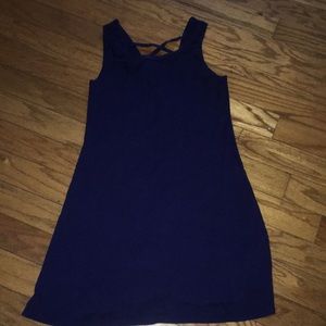 Navy blue trapeze dress